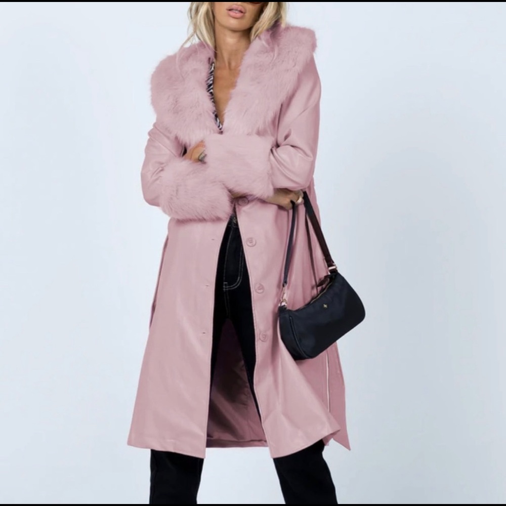 Princess Polly Penny Lane Fur Trim Jacket
